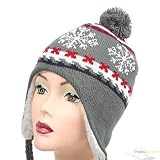 Ear Cover Knit Youth Hat-Grey