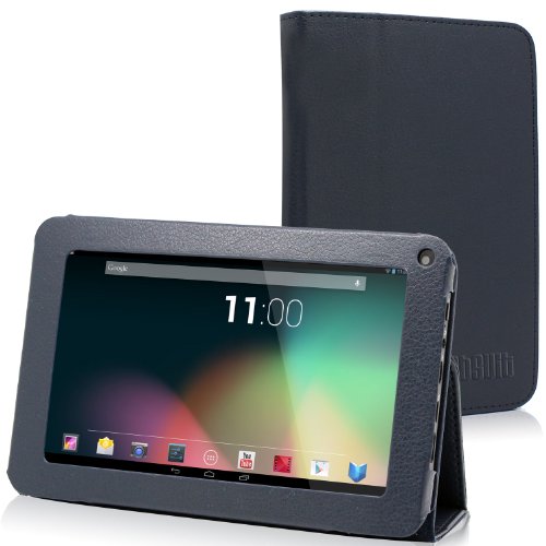 TabSuit Dragon Touch M7 PU Leather Folio Case with Stand for 7'' Dragon Touch M7, Dragon Touch K7, Astro Tab A724 Android Tablet and more 7'' Tablets (Blue)