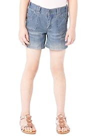 Pure Cotton Adjustable Waist Denim Shorts