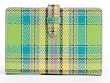 Baekgaard Tartan Brights Apple Green Coral Notebook Genuine Leather