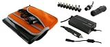 4n1 Combo - Acer Aspire One AOD250-1289 10.1-Inch AC and DC Adapter Charger - Home / Car / Airplane (Invisible Zipper Tri-Pocket - Orange)