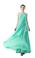 One Shoulder Chiffon/Polyester Beaded Goddess Grecian Prom Dress/Party Dress 