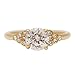 FOLLOWMOON 18K Gold Plated Use Cubic Zirconia Crystal Engagement Wedding Ring