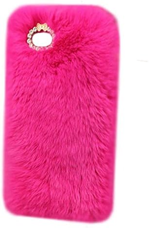 LG G5 Case, Goforth2017 3D Handmade Bling Crystal Winter Soft Warm Fluffy Plush Luxury Rabbit Fur Case Cover for LG G5 (Rose)