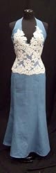 Denim 2 Piece Halter Set in Blue Denim