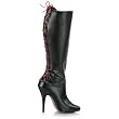 5 Inch Sexy High Heel Knee Boot Single Sole With Interchangeable Lace Black