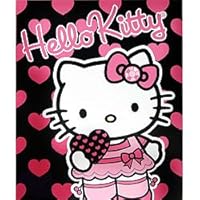 Sanrio Hello Kitty Heart Fleece Trow Bed Blanket (50inx60in)