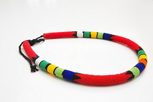 Beaded Zulu Rope Necklace - Authentic African Tribal Statement Jewelry - Thick, Traditional