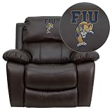 Flash Furniture Florida International University Golden Panthers Embroidered Brown Leather Rocker Recliner