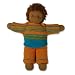 Fair Trade Toddler Doll - Orange & Blue Outfit