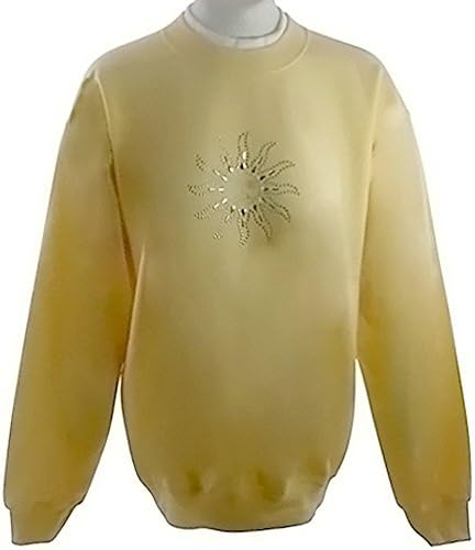 Escargot Sportswear - Sun Face Sweatshirt in Yellow, Accented with Silver Studs