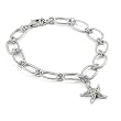 CZ Starfish Charm Bracelet 7"