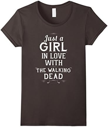 Women's JUST A GIRL IN LOVE WITH THE WALKING ... T-shirt Large Asphalt