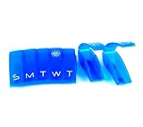 7 Day Deep Well Pill Organizer Color Blue with Detachable Bays
