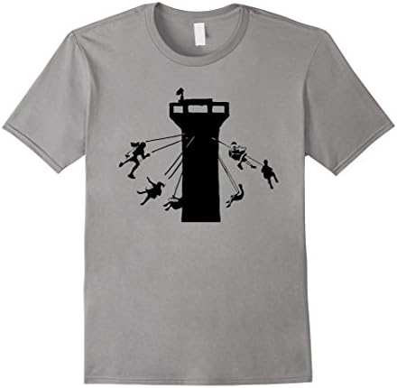 Men's Guard Tower Banksy T-Shirt Large Slate