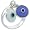 Sterling Silver White & Blue Color Double Evil Eye Ring (Available in Sizes 6 to 9) size 6