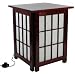 Hokkaido Lighted End Table - Rosewood (Rosewood) (19"H x 15"W x 15"D)