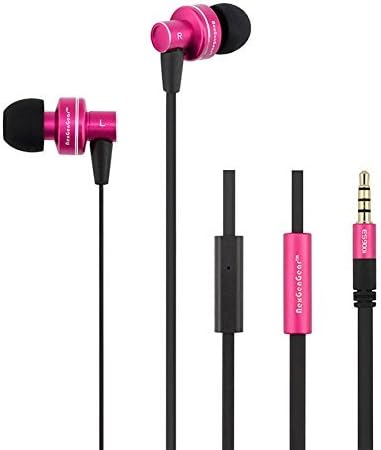 NexGenGear ES900i Earphone 3.5mm Plug High Definition Noise Canceling Stereo Super Basspro Handsfree Built-In Microphone Earbuds Headset For Many Cell Phones, Tablets, iPad, iPod Models (Pink)