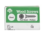 Hillman #40004 100PK 4x3/4 FH Wood Screw