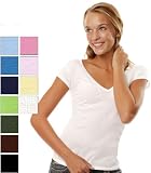 Womens Sheer Jersey Short Sleeve V-Neck Tee