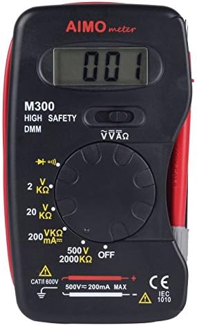 Aimometer M300 Pocket-size Digital Multimeter for Easy Taking Multimete/Continuity Buzzer Pens and Multimeter Connect