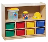 IMAGE OF Shelf Storage with 8 Short Cubbies (Multi-Colored Short Plastic Trays Included)