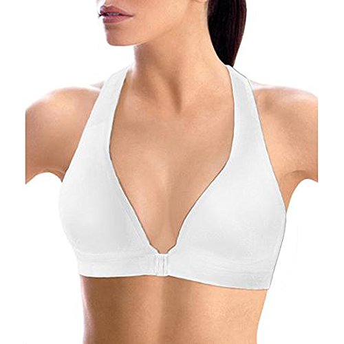 Danskin Now Front Close Plunge Sport BraMedium Impact (36B, White