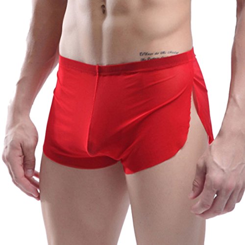 HP95(TM)Men's Bikini Underwear, Sexy Boxer Shorts Briefs Trunks Style Underpants (M, Red)