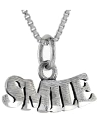 Sterling Silver Smile Talking Pendant, 1 inch wide