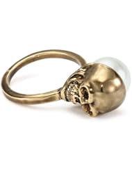 House of Harlow 1960 Skull and Created-Pearl Ring