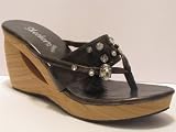 Ladies Skechers Danish; Wedge Heel, Toepost Sandals with Diamante Detailing - 37339