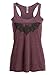 Womens Bat Design Vintage Purple Loose Fit Tank Top Muscle Tee