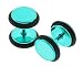 Anodized Green Stainless Steel Fake Plugs - 8 mm - 16G Wire - Sold as a Pair