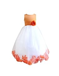 Girls Tea Length Flower-Girl Dress  With a Sash 