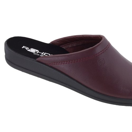 Rohde Mule 2690 Leather Mens Slippers Wine 9.5 / 44