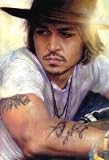 Johnny Depp (Tattoos & Hat) Movie Poster Print - 11 X 17