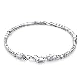 Pugster 16cm Without Clasps Silver Plated Snake Chain Bracelet Fits Pandora Charm Bead