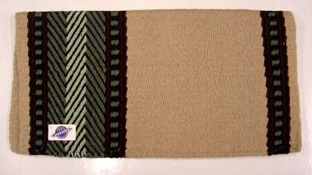 MAYATEX 36X34 Bar 8 Wool Blanket Sage Green Tan