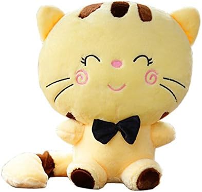 Apearl 13.8"/35CM Include Tail Cute Plush Stuffed Toys Cushion Fortune Cat Doll High 7.87'' yellow Color