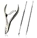 FINCO(TM) Steel 2 in 1 Ear Pick Earpick Curette Wax Removal Remover Cleaner Home Tool