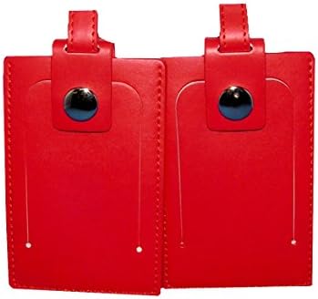 Concierge Unisex Adult Secure ID Buckle Pleather Luggage Tags. Set of 2 Fire Red