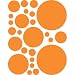 Instant Murals 25 Polka Dot Wall Transfer Stickers - Tangerine