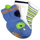 Robeez Baby-Boys Newborn 3 Pocket Monster Sock, Blue, 12-24 Months