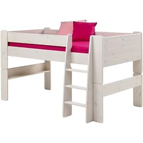 Steens Kids Beds Steens Single White Wash Mid Sleeper Bed