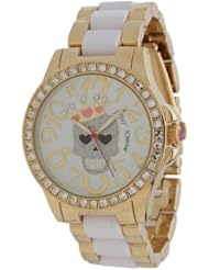Betsey Johnson Womens BJ00246-05 Analog Skull and Crown Graphic Dial Watch
