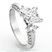 14k White Gold Princess & Round Diamond Ladies Bridal Semi Mount Ring Engagement 1/2 CT (0.50 cttw, H-I Color, I1 Clarity) Center not included Discount
