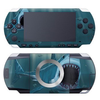 Great White Design Decorative Protector Skin Decal Sticker for Sony PSP Game Device