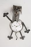 BANDANA/YARDBIRDS Collectible Metal HOUND Puppy DOG Sculpture CLOCK