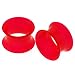 Red Flexible Silicone Flesh Tunnel Plugs - 7/16" (11 mm) - Sold as a Pair