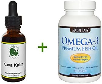 California Xtracts, Kava Kalm, Mood Formula, 1 fl oz (30 ml),Madre Labs, Omega-3 Premium Fish Oil, 100 Fish Gelatin Softgels